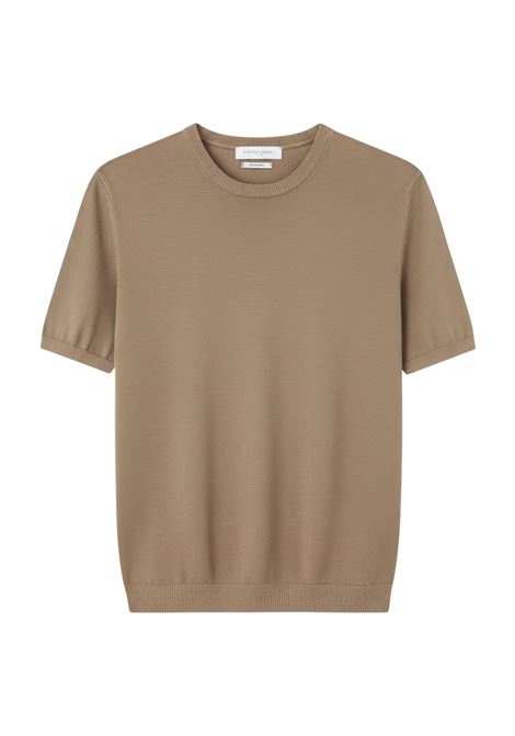 Daniele Fiesoli Men's Crepe Cotton Crewneck T-Shirt in Dark Beige DANIELE FIESOLI |  | 03070036